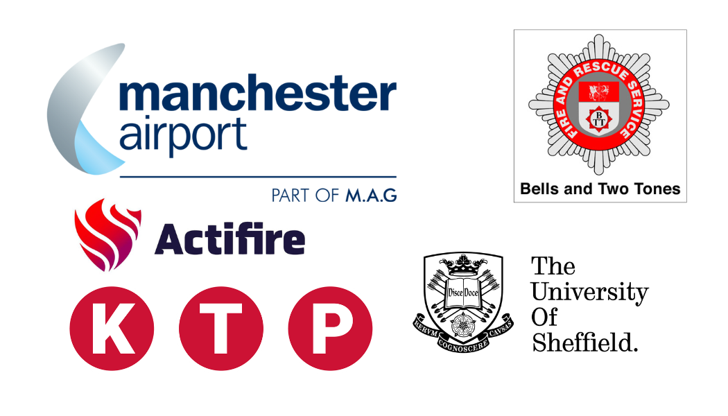 logos of royal navy, manchester airport group, bells and two tones, ktp, and the university of sheffield